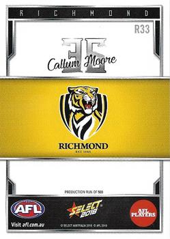 2018 Select AFL Club Team Sets - Richmond Tigers #R33 Callum Moore Back